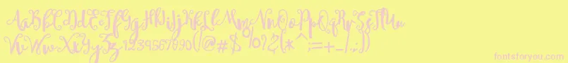 sheyna-fontti – vaaleanpunaiset fontit keltaisella taustalla
