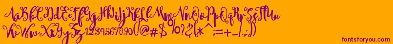 sheyna-Schriftart – Violette Schriften auf orangefarbenem Hintergrund