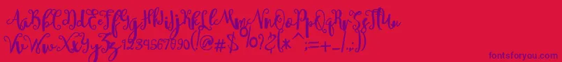 sheyna Font – Purple Fonts on Red Background