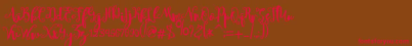 sheyna Font – Red Fonts on Brown Background