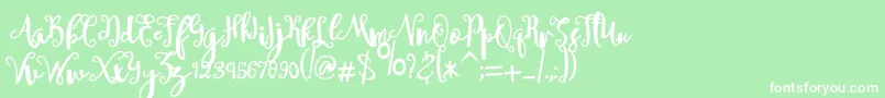 sheyna Font – White Fonts on Green Background