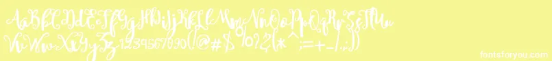 sheyna-Schriftart – Weiße Schriften auf gelbem Hintergrund