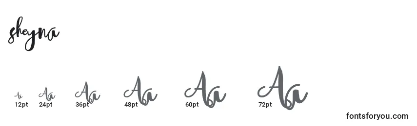 Sheyna Font Sizes