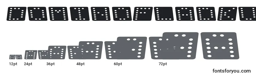 Размеры шрифта DominoFladKursiv