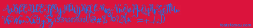 sheyna Font – Blue Fonts on Red Background