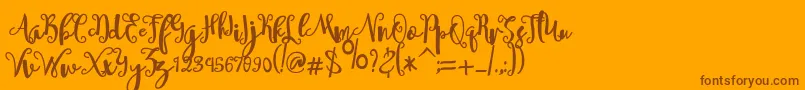 sheyna Font – Brown Fonts on Orange Background