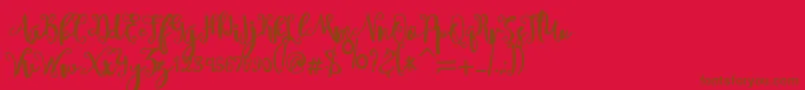 sheyna Font – Brown Fonts on Red Background