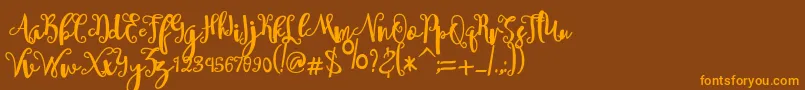 sheyna Font – Orange Fonts on Brown Background