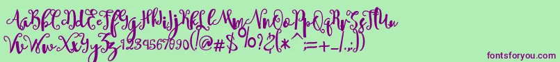 sheyna Font – Purple Fonts on Green Background
