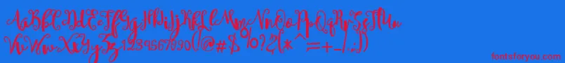 sheyna Font – Red Fonts on Blue Background