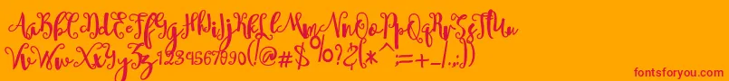 sheyna Font – Red Fonts on Orange Background
