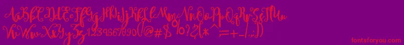 sheyna Font – Red Fonts on Purple Background