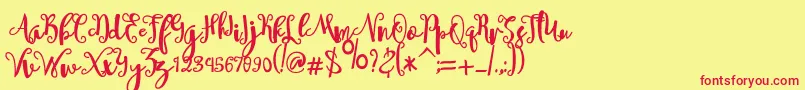 sheyna Font – Red Fonts on Yellow Background