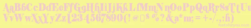 shifty chica 2 Font – Pink Fonts on Yellow Background