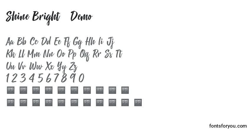 Шрифт Shine Bright   Demo – алфавит, цифры, специальные символы