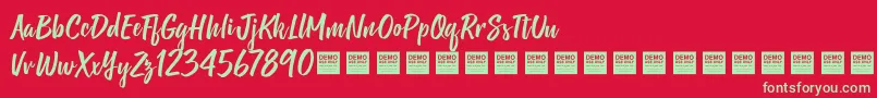Shine Bright   Demo Font – Green Fonts on Red Background