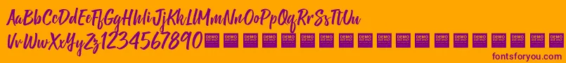 Shine Bright   Demo Font – Purple Fonts on Orange Background