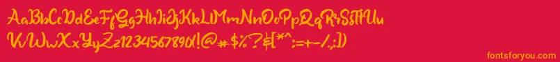 ShineBrush Font – Orange Fonts on Red Background