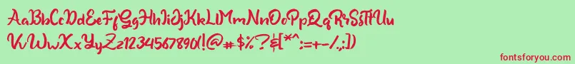 ShineBrush Font – Red Fonts on Green Background