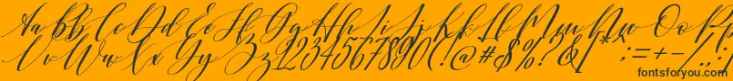 Shington-Schriftart – Schwarze Schriften auf orangefarbenem Hintergrund