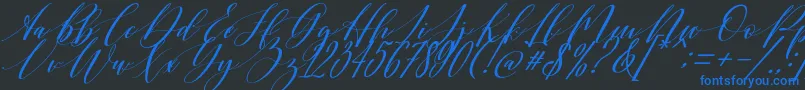 Shington Font – Blue Fonts on Black Background