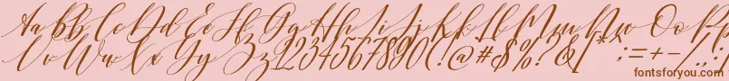 Shington-Schriftart – Braune Schriften auf rosa Hintergrund