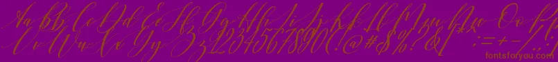 Shington-Schriftart – Braune Schriften auf violettem Hintergrund