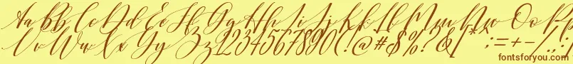 Shington Font – Brown Fonts on Yellow Background