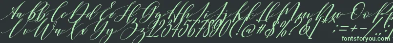 Shington Font – Green Fonts on Black Background