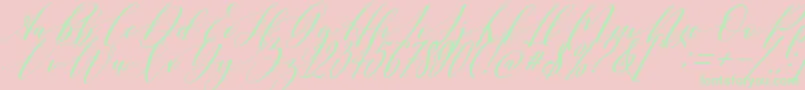 Shington Font – Green Fonts on Pink Background