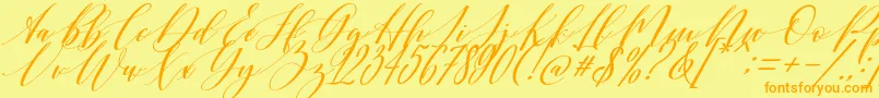 Shington Font – Orange Fonts on Yellow Background