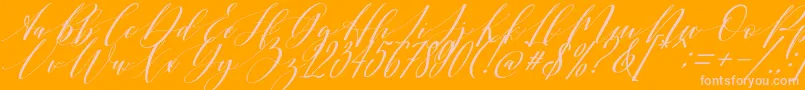 Shington-Schriftart – Rosa Schriften auf orangefarbenem Hintergrund