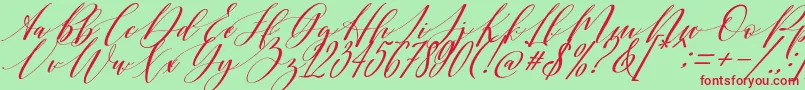 Shington Font – Red Fonts on Green Background