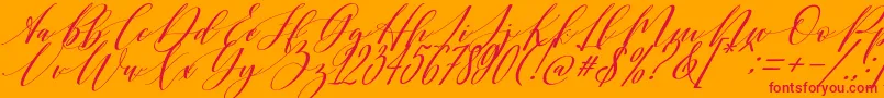 Shington-Schriftart – Rote Schriften auf orangefarbenem Hintergrund