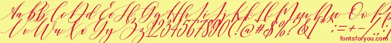 Shington Font – Red Fonts on Yellow Background