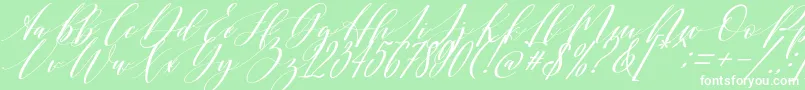 Shington Font – White Fonts on Green Background