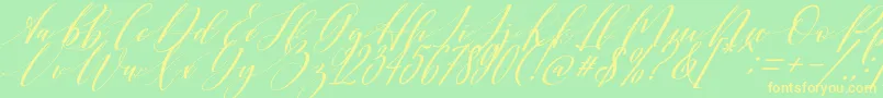 Shington Font – Yellow Fonts on Green Background