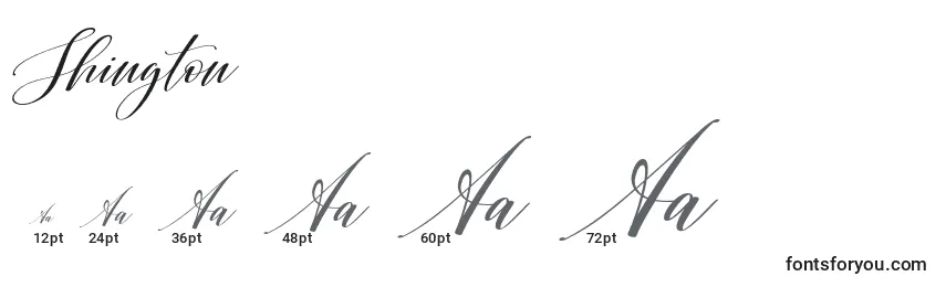 Shington Font Sizes