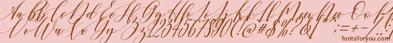 Shington-Schriftart – Braune Schriften auf rosa Hintergrund