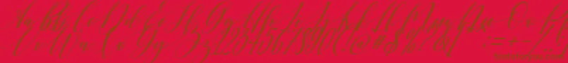 Shington-Schriftart – Braune Schriften auf rotem Hintergrund