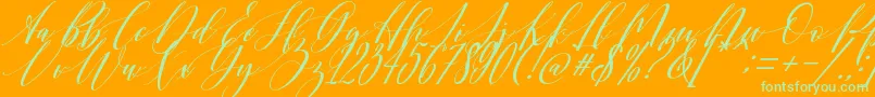 Shington Font – Green Fonts on Orange Background