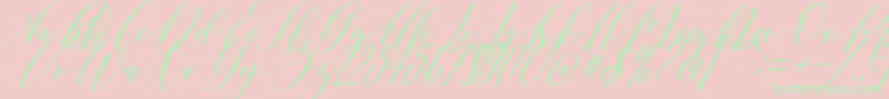 Shington-Schriftart – Grüne Schriften auf rosa Hintergrund