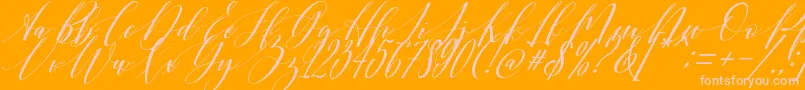 Shington-Schriftart – Rosa Schriften auf orangefarbenem Hintergrund