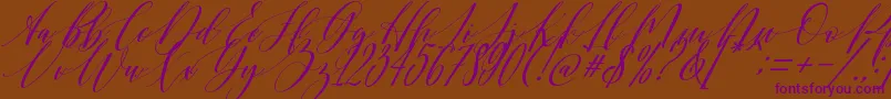 Shington Font – Purple Fonts on Brown Background