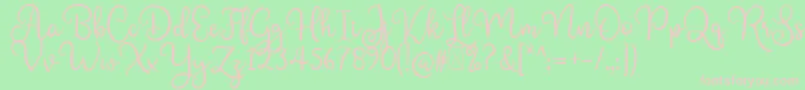 Shining Glory Font – Pink Fonts on Green Background