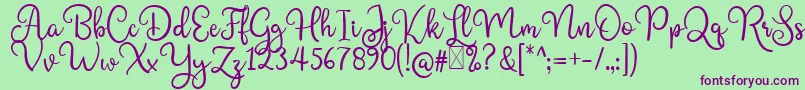 Shining Glory Font – Purple Fonts on Green Background