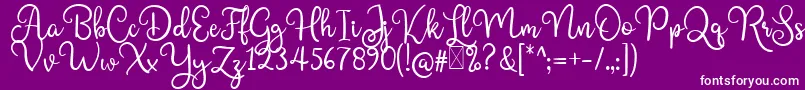 Shining Glory Font – White Fonts on Purple Background