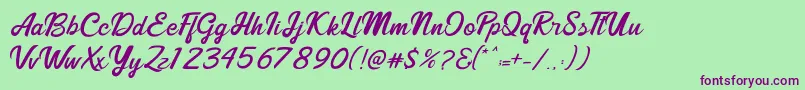 Shining Times Font – Purple Fonts on Green Background
