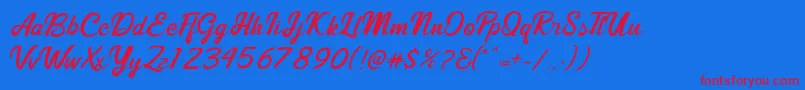 Shining Times Font – Red Fonts on Blue Background