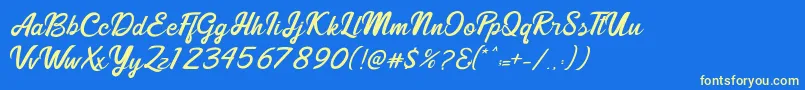 Shining Times Font – Yellow Fonts on Blue Background